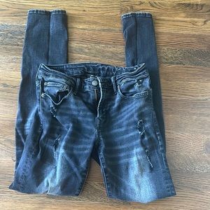 American Eagle Men’s Black Ripped Skinny Jeans